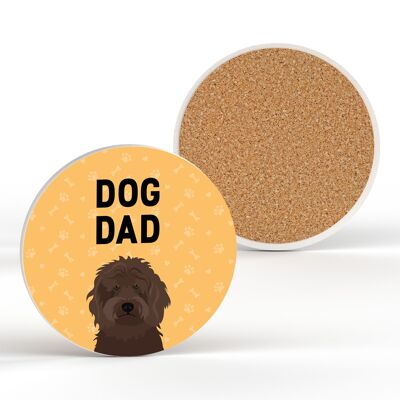 P6334 - Cockapoo Dog Dad Kate Pearson Illustration Ceramic Circle Coaster Dog Themed Gift