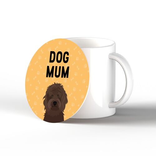 P6335 - Cockapoo Dog Mum Kate Pearson Illustration Ceramic Circle Coaster Dog Themed Gift