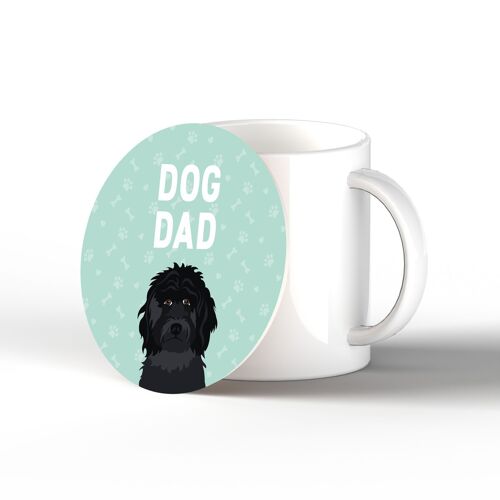 P6337 - Cockapoo Dog Dad Kate Pearson Illustration Ceramic Circle Coaster Dog Themed Gift