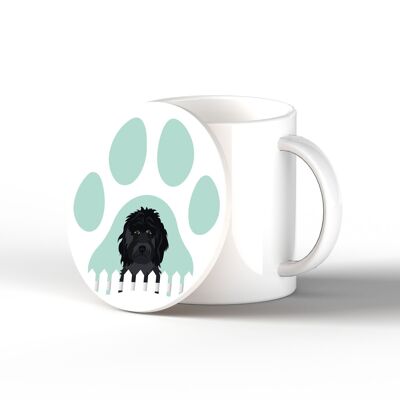 P6339 - Cockapoo Pawprint Kate Pearson Ilustración Cerámica Círculo Posavasos Perro Temática Regalo