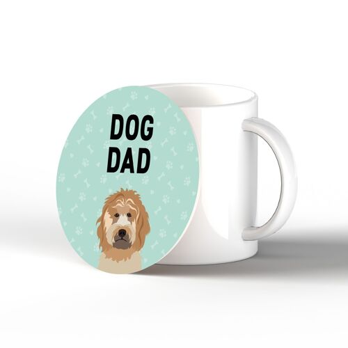 P6340 - Cockapoo Dog Dad Kate Pearson Illustration Ceramic Circle Coaster Dog Themed Gift
