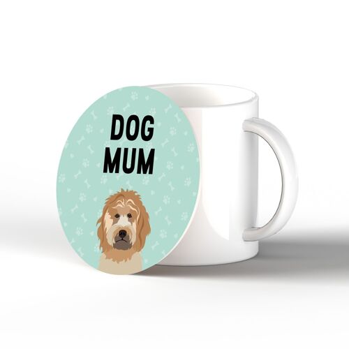 P6341 - Cockapoo Dog Mum Kate Pearson Illustration Ceramic Circle Coaster Dog Themed Gift