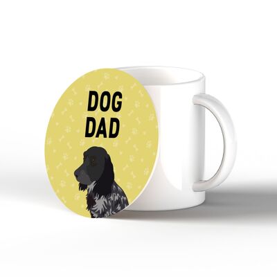 P6343 – Cocker Spaniel Dog Dad Kate Pearson Illustration Keramik Kreis Untersetzer Geschenk mit Hundemotiv