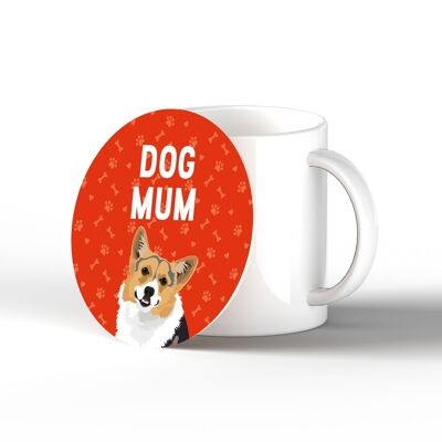P6350 – Corgi Dog Mum Kate Pearson Illustration Keramik Kreis Untersetzer Geschenk mit Hundemotiv