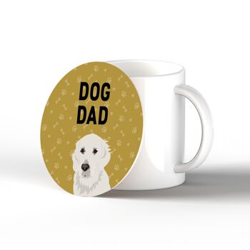 P6373 - Golden Retriever Dog Dad Kate Pearson Illustration Céramique Circle Coaster Dog Themed Gift 1