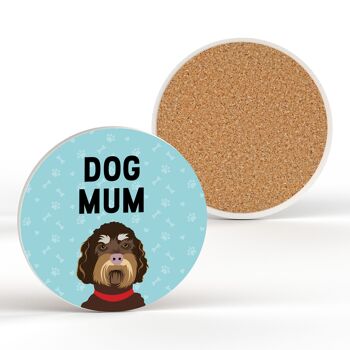 P6395 - Labradoodle Dog Mum Kate Pearson Illustration Céramique Circle Coaster Dog Themed Gift 2