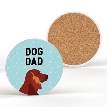 P6406 - Red Setter Dog Dad Kate Pearson Illustration Céramique Circle Coaster Dog Themed Gift 2