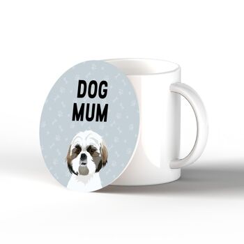P6416 - Shih Tzu Dog Mum Kate Pearson Illustration Céramique Circle Coaster Dog Themed Gift 1