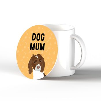 P6419 - Spaniel Dog Mum Kate Pearson Illustration Céramique Circle Coaster Dog Themed Gift 1