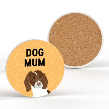 P6419 - Spaniel Dog Mum Kate Pearson Illustration Céramique Circle Coaster Dog Themed Gift 2