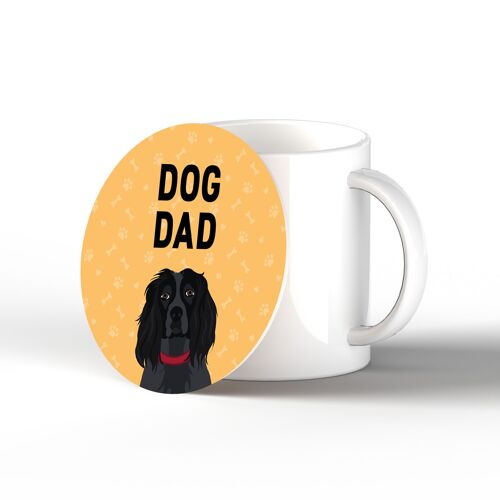 P6421 - Spaniel Dog Dad Kate Pearson Illustration Ceramic Circle Coaster Dog Themed Gift