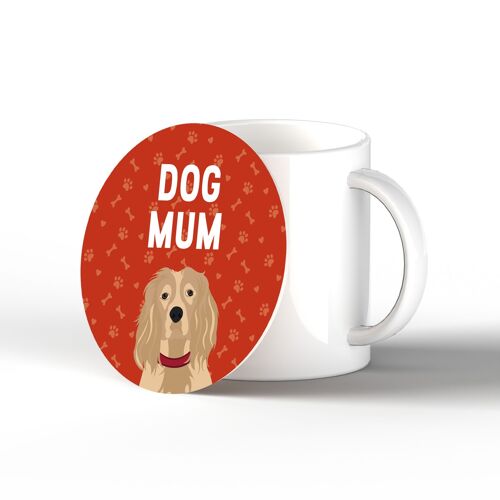 P6425 - Spaniel Dog Mum Kate Pearson Illustration Ceramic Circle Coaster Dog Themed Gift