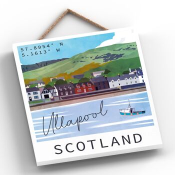 P6488 - Ullapool Port Front Scotlands Landscape Illustration Plaque en bois 2