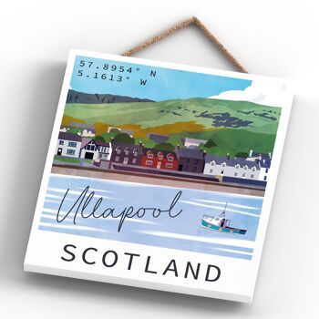 P6488 - Ullapool Port Front Scotlands Landscape Illustration Plaque en bois 4