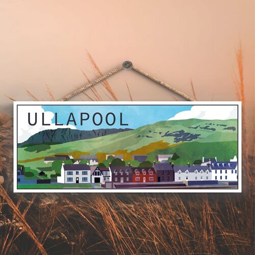 P6490 - Ullapool Port Front Scotlands Landscape Illustration Wooden Plaque