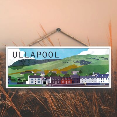P6490 - Ullapool Port Front Scotlands Landscape Illustration Wooden Plaque