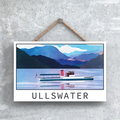 P6530 – Ullswater Lake Illustration The Lake District Artkwork Dekoratives Schild zum Aufhängen für Zuhause