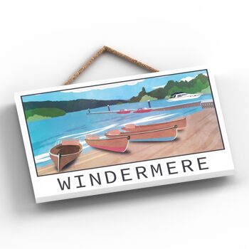 P6531 - Windermere Lake Illustration The Lake District Artkwork Plaque décorative à suspendre pour la maison 2