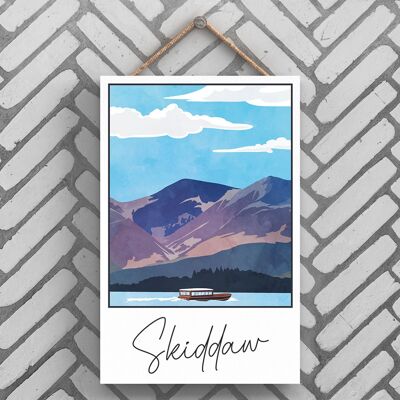 P6533 – Skiddaw Mountain Illustration The Lake District Artkwork Dekoratives Schild zum Aufhängen für Zuhause
