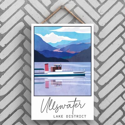 P6534 – Ullswater Lake Illustration The Lake District Artkwork Dekoratives Schild zum Aufhängen für Zuhause