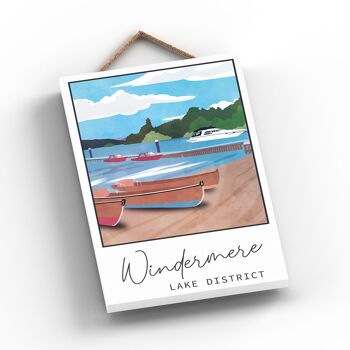 P6535 - Windermere Lake Illustration The Lake District Artkwork Plaque décorative à suspendre pour la maison 2