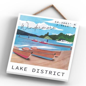 P6539 - Windermere Lake Illustration The Lake District Artkwork Plaque décorative à suspendre pour la maison 4