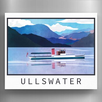 P6554 - Illustration du lac Ullswater The Lake District Artkwork Aimant décoratif en bois pour la maison