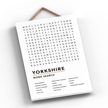 P6563 - Yorkshire Word Search Fun Plaque Find Yorkshires Favorite Things Wall Decor Plaque à suspendre 2