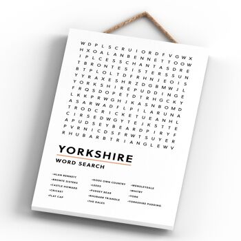 P6563 - Yorkshire Word Search Fun Plaque Find Yorkshires Favorite Things Wall Decor Plaque à suspendre 4