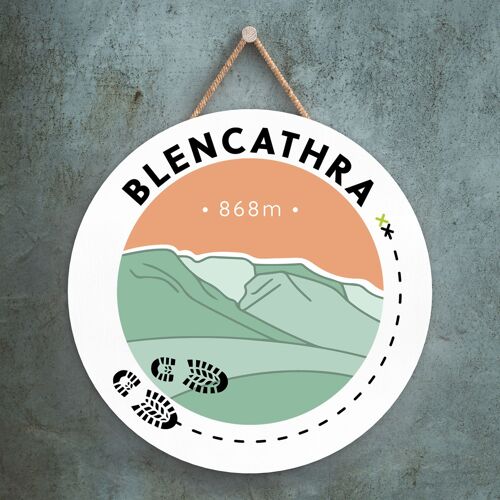 P6591 - Blencathra 868m Mountain Hiking Lake District Illustration Printed On Wooden Hanging Decorative Plaque