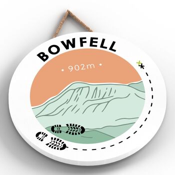 P6592 - Bowfell 902m Montagne Randonnée Lake District Illustration Imprimée Sur Une Plaque Décorative À Suspendre En Bois 2