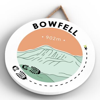 P6592 - Bowfell 902m Montagne Randonnée Lake District Illustration Imprimée Sur Une Plaque Décorative À Suspendre En Bois 4