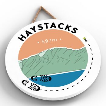 P6598 - Haystacks 597m Montagne Randonnée Lake District Illustration Imprimée Sur Une Plaque Décorative À Suspendre En Bois 2