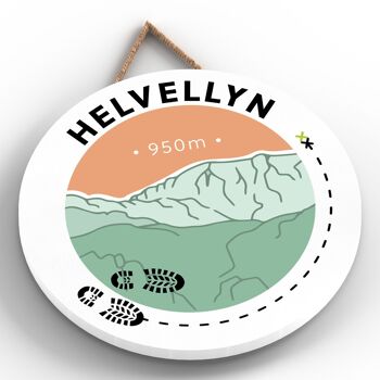 P6599 - Helvellyn 950m Montagne Randonnée Lake District Illustration Imprimée Sur Plaque Décorative Suspendue En Bois 2