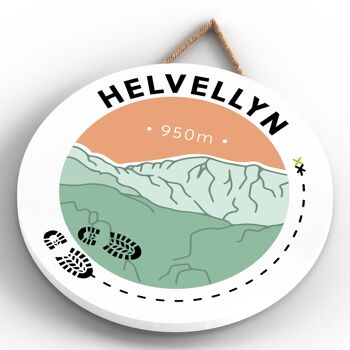 P6599 - Helvellyn 950m Montagne Randonnée Lake District Illustration Imprimée Sur Plaque Décorative Suspendue En Bois 4