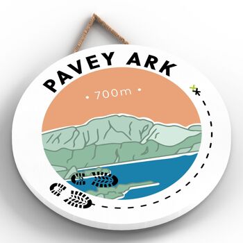 P6600 - Pavey Park 700m Montagne Randonnée Lake District Illustration Imprimée Sur Plaque Décorative Suspendue En Bois 2