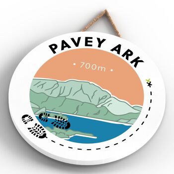 P6600 - Pavey Park 700m Montagne Randonnée Lake District Illustration Imprimée Sur Plaque Décorative Suspendue En Bois 4