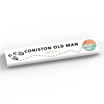 P6606 - Coniston Old Man 803m Montagne Randonnée Lake District Illustration Imprimée Sur Plaque Souvenir Décorative En Bois 2