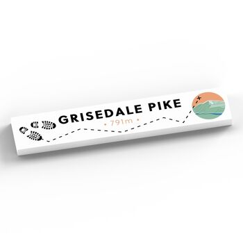 P6609 - Grisedale Pike 791m Montagne Randonnée Lake District Illustration Imprimée Sur Une Plaque Souvenir Décorative En Bois 2