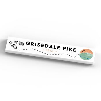 P6609 - Grisedale Pike 791m Montagne Randonnée Lake District Illustration Imprimée Sur Une Plaque Souvenir Décorative En Bois 4