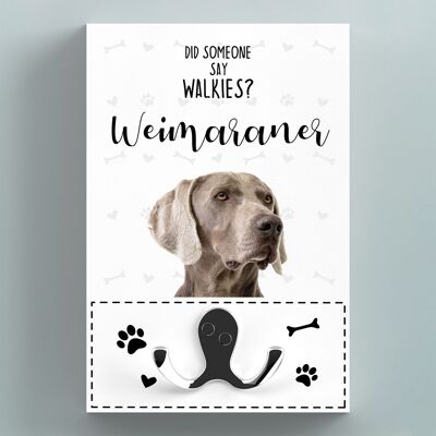 P6648 - Gancho para colgar en la pared con temática de Weimaraner para Walkies Gancho de pared para soporte de plomo para razas de perros