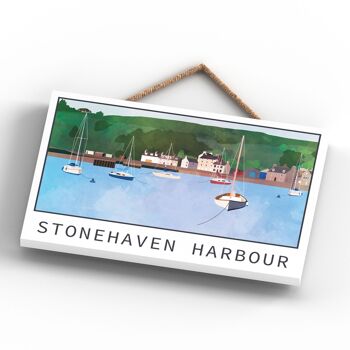 P6655 - Plaque en Bois Illustration du Port de Stonehaven Paysage d'Ecosse 4