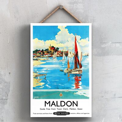 P6684 - Affiche Originale Du Chemin De Fer National De Maldon Sur Une Plaque Décor Vintage