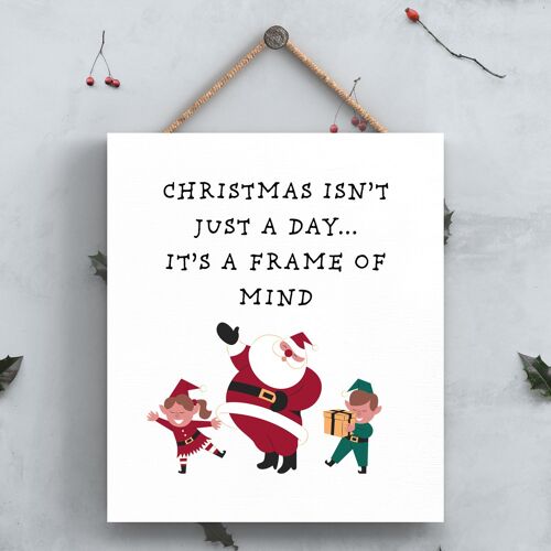 P6696 - Christmas Isn't Just A Day Santa And Elves Festive Wooden Plaque Christmas Decor