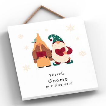 P6706 - There's Gnome Like You Funny Gonk Festive Wooden Plaque Christmas Decor 2