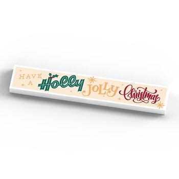 P6759 - Have A Holly Jolly Christmas Festive Standing Wooden Block Christmas Decor 4