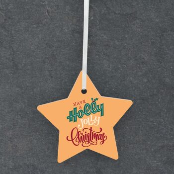 P6796 - Holly Jolly Christmas Festive Star Bauble Ornement Décoration de Noël