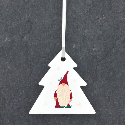 P6802 - Gonk Gnome Adorno Festivo de Cerámica para Árbol Decoración Navideña