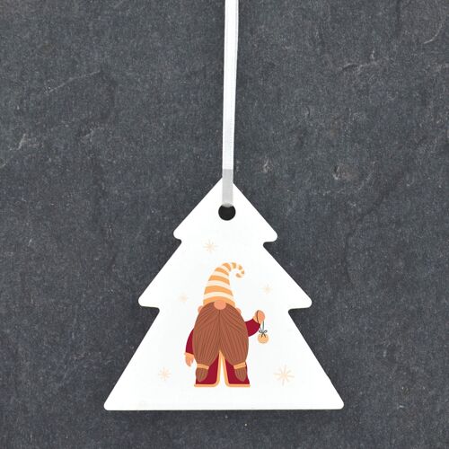 P6803 - Gonk Gnome Bauble Festive Ceramic Tree Bauble Ornament Christmas Decor