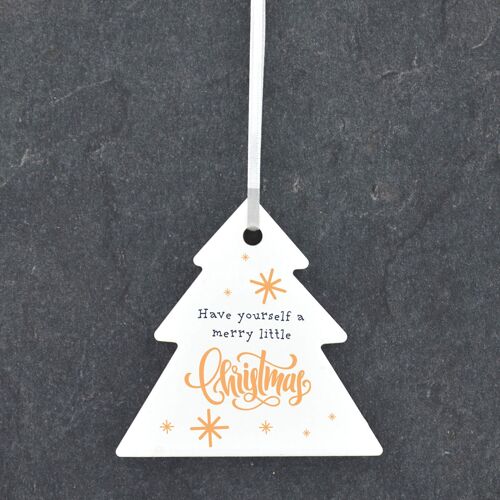 P6811 - Have Yourself A Merry Christmas Festive Ceramic Tree Bauble Ornament Christmas Decor